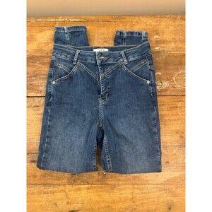 Free People Women's Daybreak Blue Riley Seamed Skinny Leg Jeans Size 29